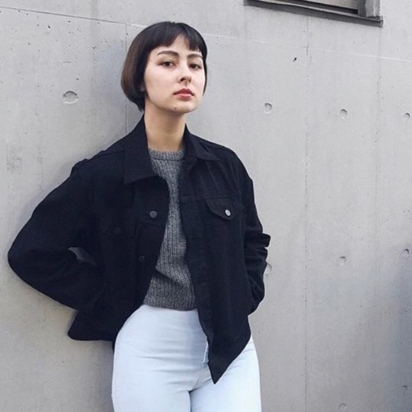 American Apparel Black Denim Jacket 